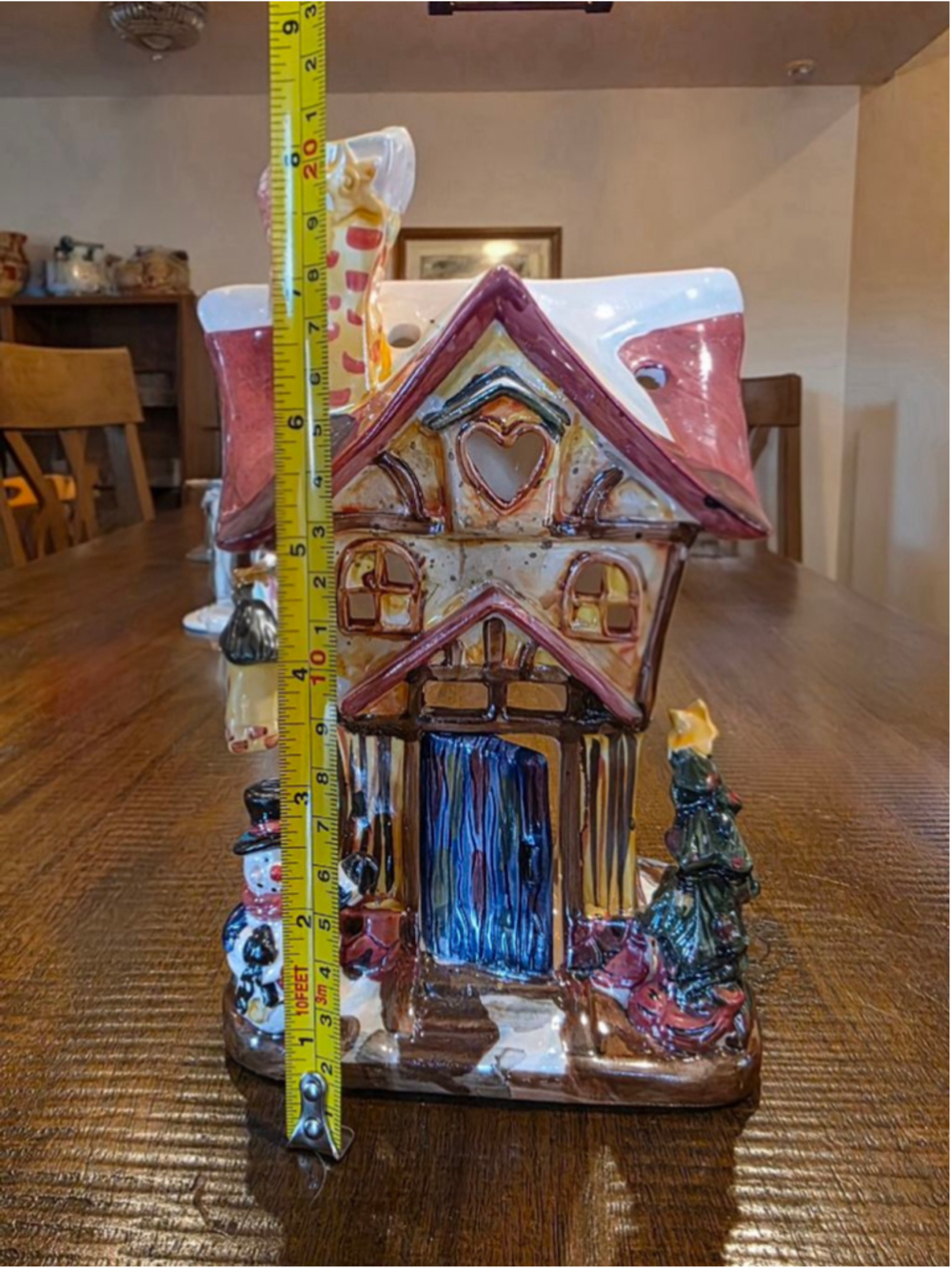 Blue Sky Clayworks Love House Holiday Decor Christmas Candle Tea Light Snowman - Picture 5 of 7